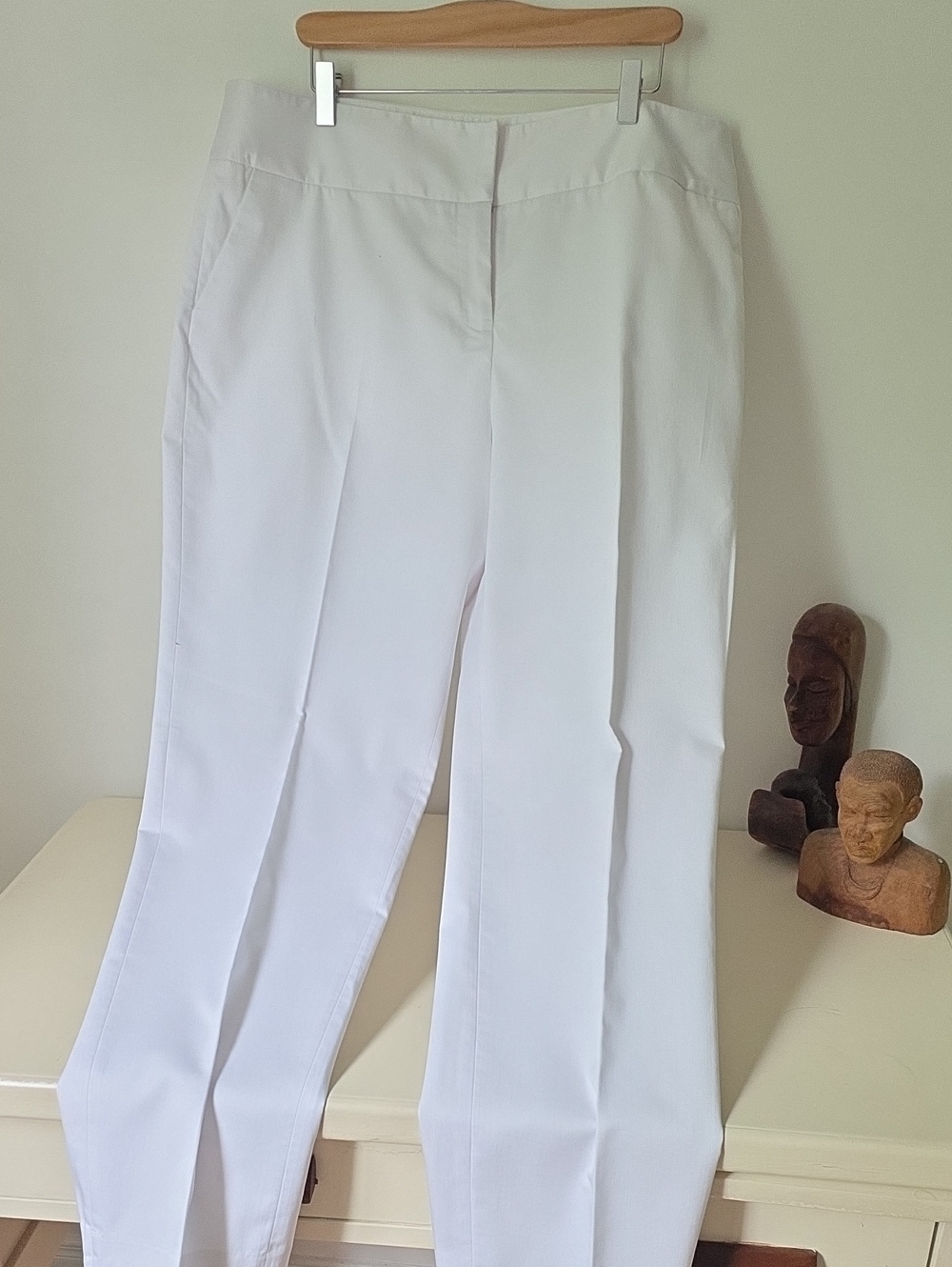 Peter Nygard White Tailored Straight-Leg Trousers